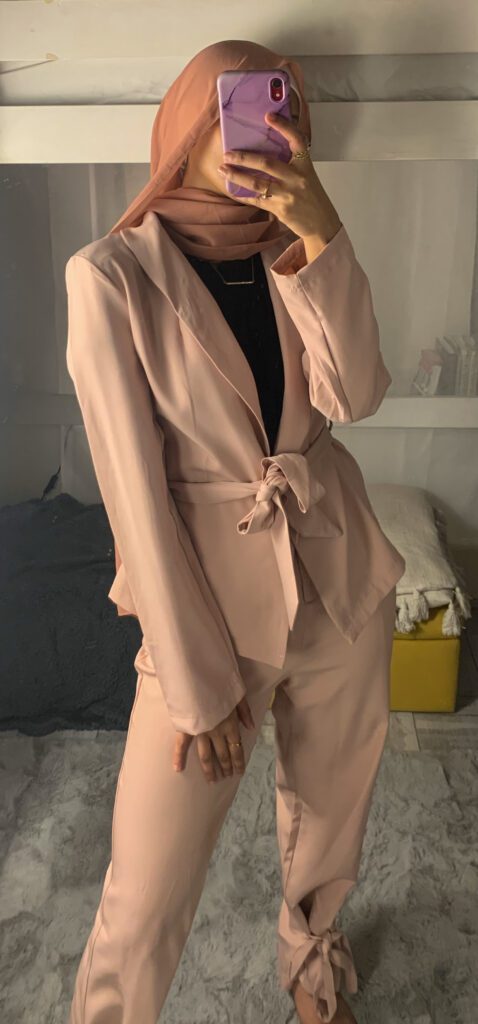 baby pink suit
