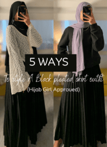 5 Best Ways To Style A Black Pleated Skirt | Pleated Skirt Outfit Hijab