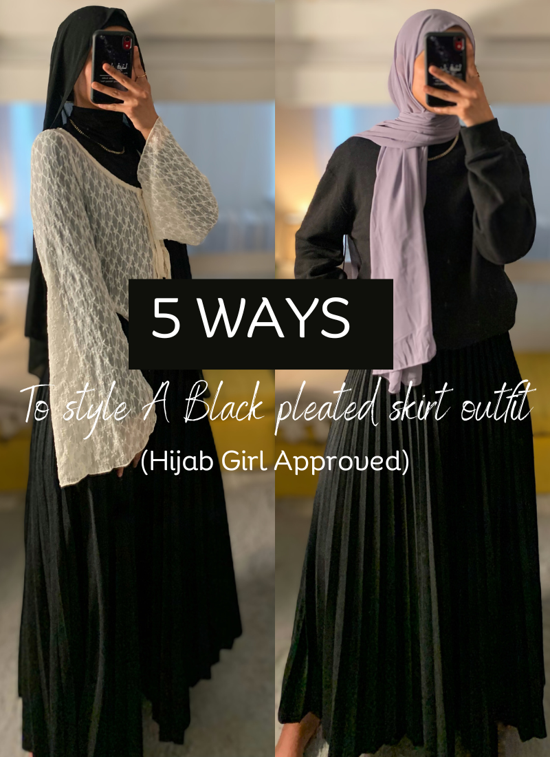 pleated skirt outfit hijab